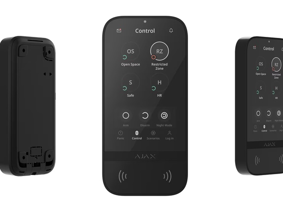 <h3><strong class="font-bold">Ajax Keypad TouchScreen liečiama valdymo klaviatūra J/B</strong></h3><p></p><p>Ajax KeyPad TouchScreen – tai moderni belaidė klaviatūra su lietimui jautriu ekranu, skirta patogiam ir intuityviam apsaugos sistemos valdymui. Ji leidžia valdyti ne tik signalizaciją, bet ir automatizavimo įrenginius bei scenarijus.</p><p>Dėl aukštos raiškos ekrano ir paprastos vartotojo sąsajos tai vienas pažangiausių „Ajax“ valdymo sprendimų.</p><p><button class="btn btn-secondary" onclick="window.location.href="/ajax-keypad-touchscreen-lieciama-valdymo-klaviatura-jb"">Plačiau</button> </p>